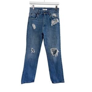 Anine Bing Distrissed Straight Leg Womens Jeans Size 26